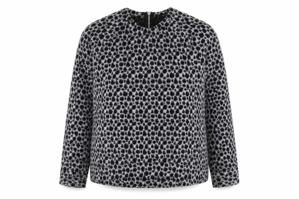 Religion Womens Grey Round Neck Geometric Polyester Pullover Jumper Size 14