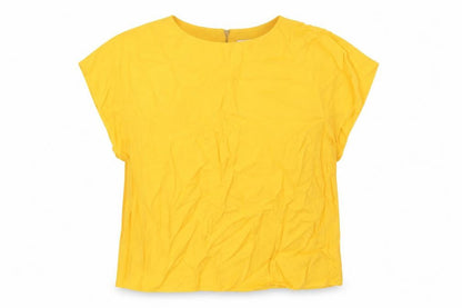 & Other Stories Womens Orange Viscose Basic Blouse Size 8 Round Neck