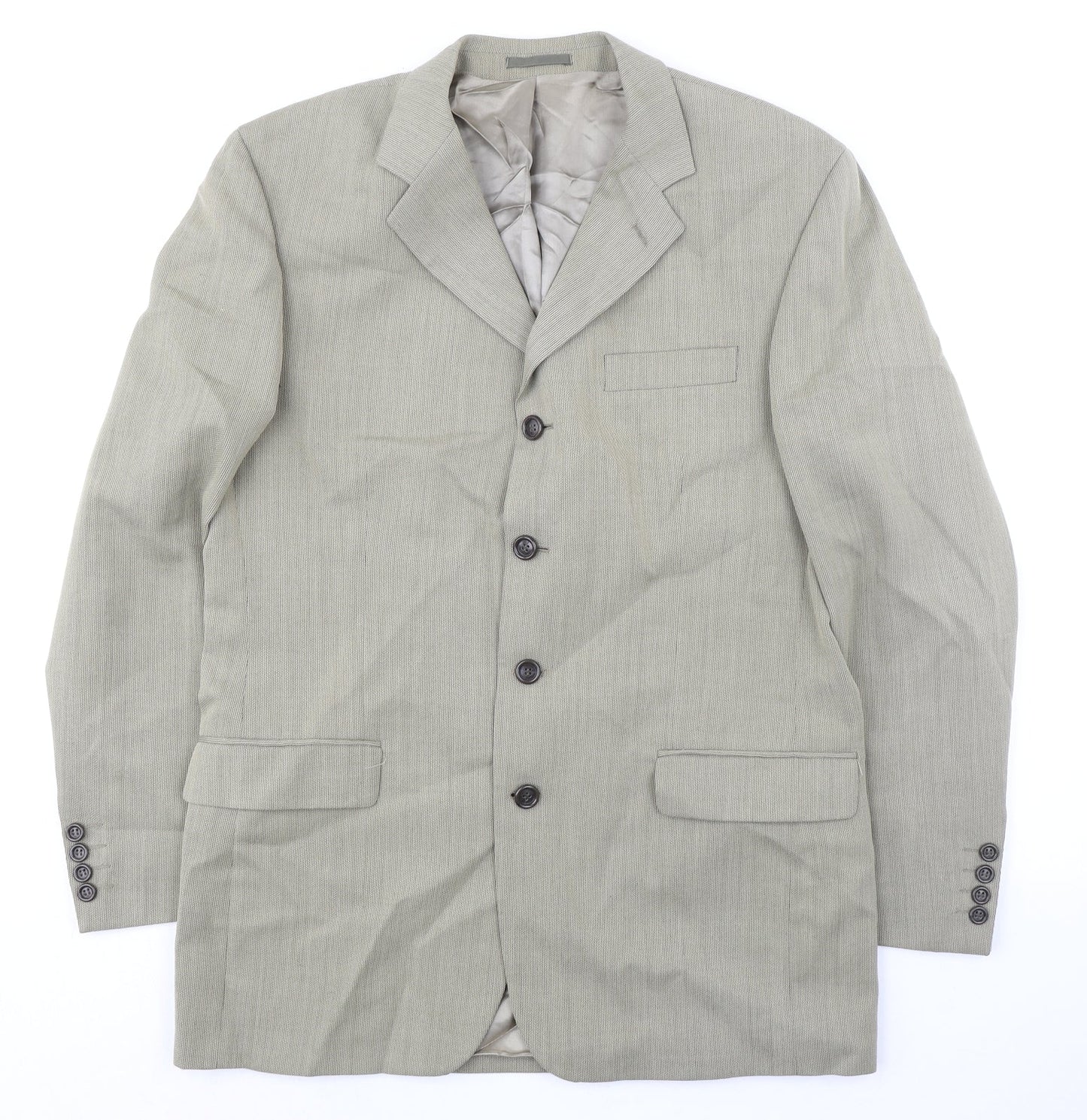 Gibson Mens Beige Polyester Jacket Suit Jacket Size 40 Regular