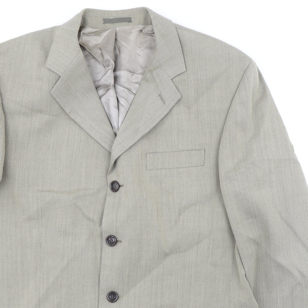 Gibson Mens Beige Polyester Jacket Suit Jacket Size 40 Regular