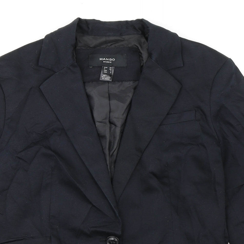 Mango Womens Black Jacket Blazer Size 10 Button