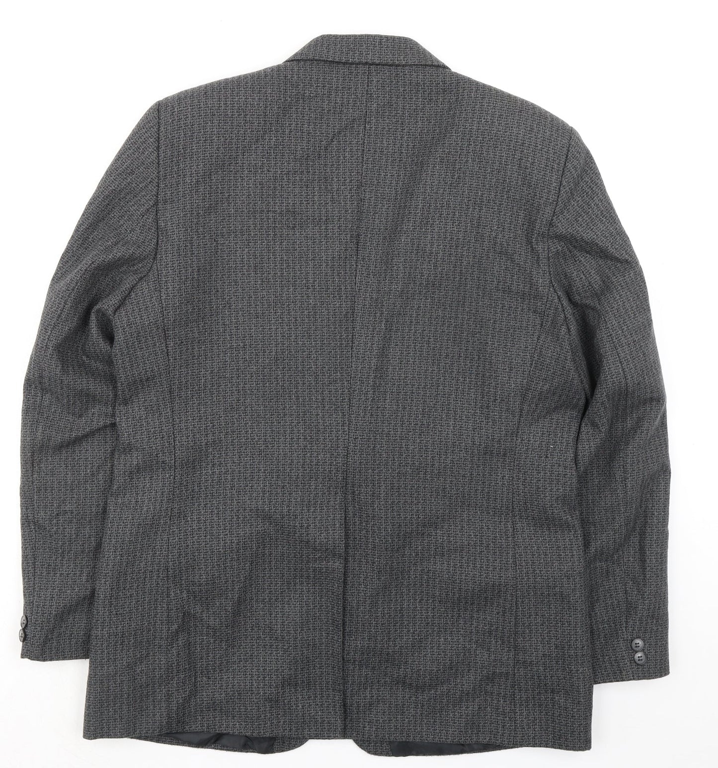 Classic Mens Grey Polyester Jacket Suit Jacket Size 42 Regular