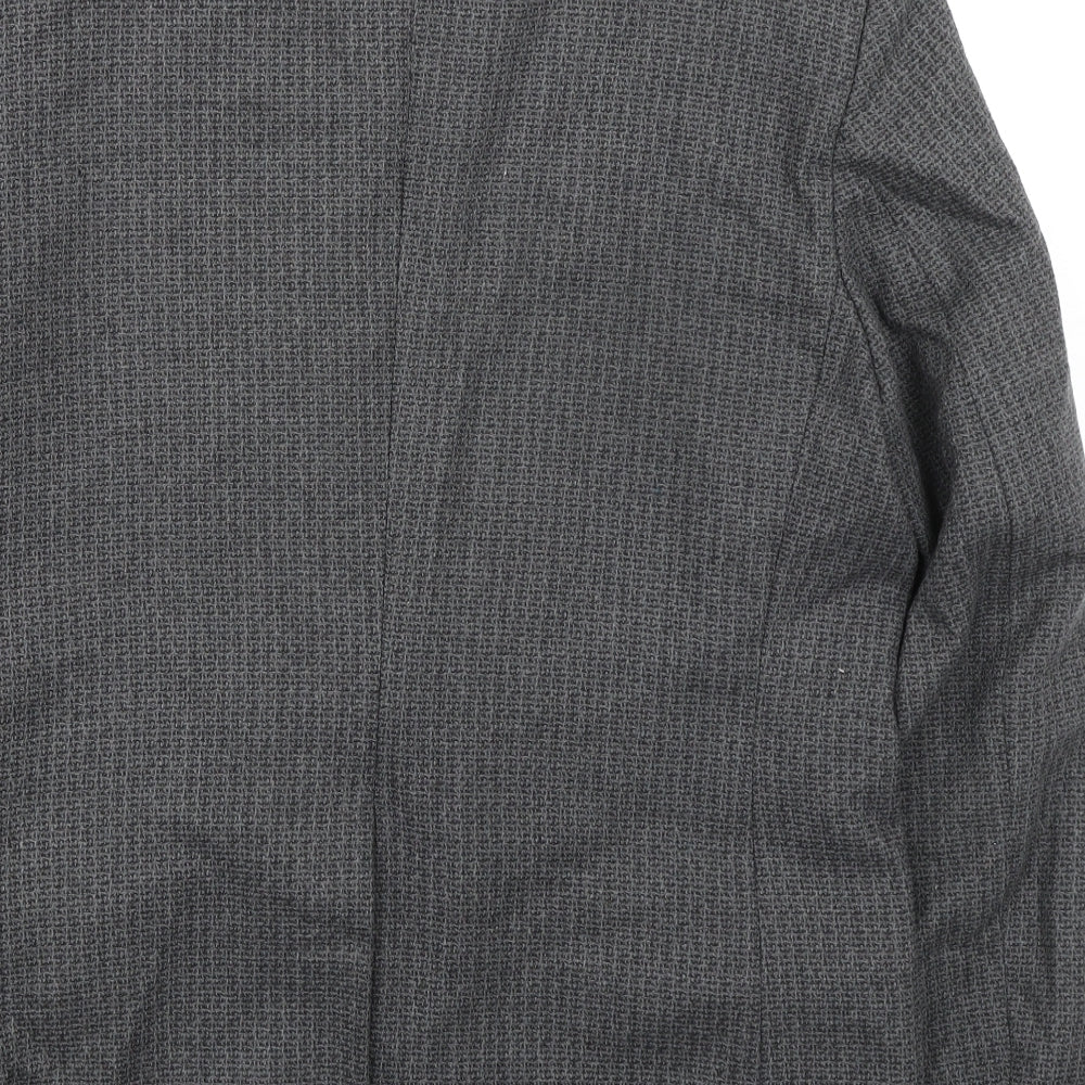 Classic Mens Grey Polyester Jacket Suit Jacket Size 42 Regular