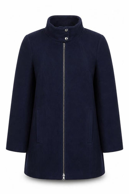 Gerry Weber Womens Blue Overcoat Coat Size 12 Zip