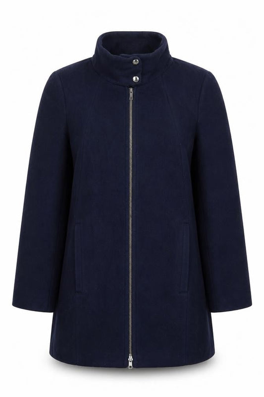 Gerry Weber Womens Blue Overcoat Coat Size 12 Zip
