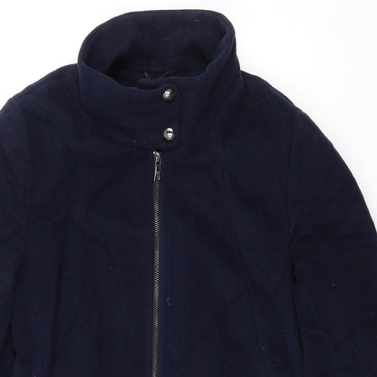 Gerry Weber Womens Blue Overcoat Coat Size 12 Zip