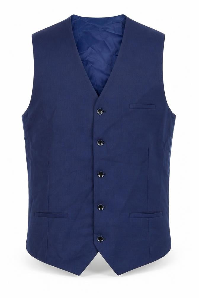 Benetti Mens Blue Wool Jacket Suit Waistcoat Size 40 Regular