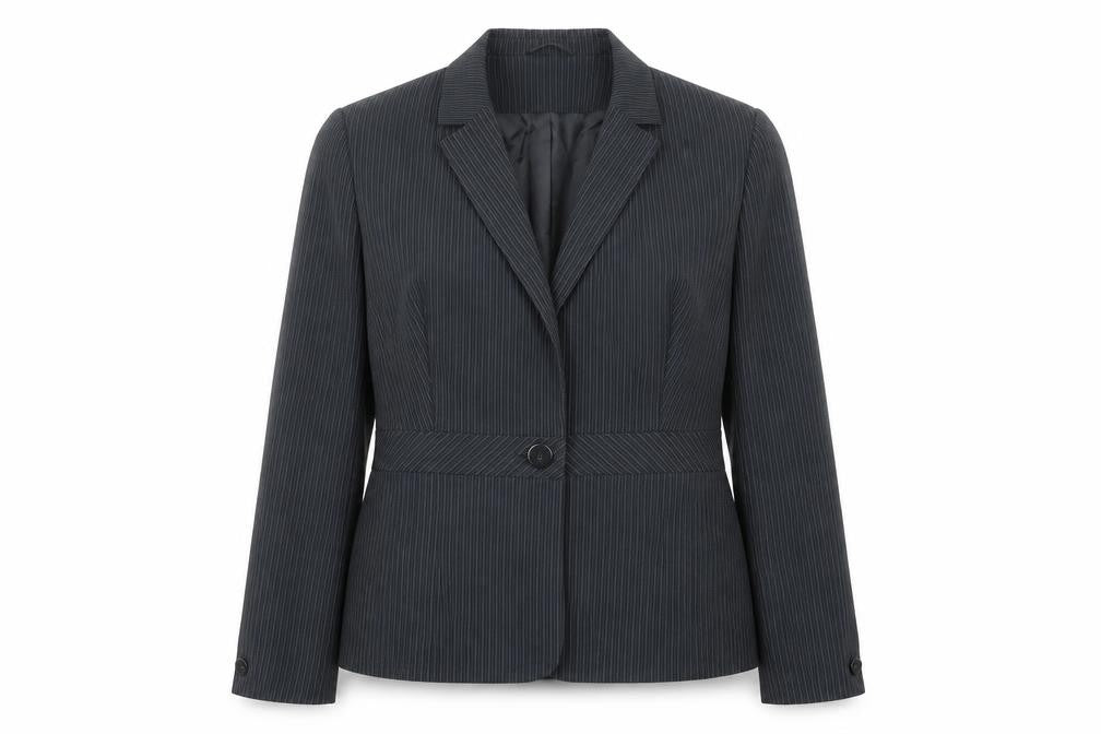 Florence+Fred Womens Black Striped Jacket Blazer Size 18 Button