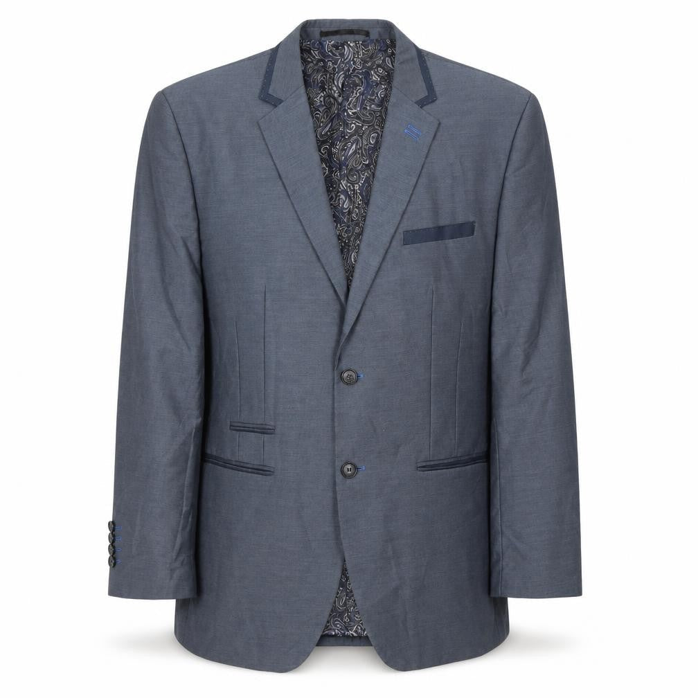 Vouet Homme Mens Blue Polyester Jacket Suit Jacket Size 46 Regular