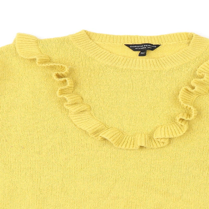 Dorothy Perkins Womens Yellow Round Neck Acrylic Pullover Jumper Size 18