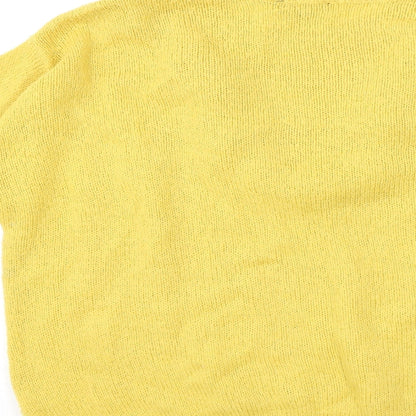 Dorothy Perkins Womens Yellow Round Neck Acrylic Pullover Jumper Size 18