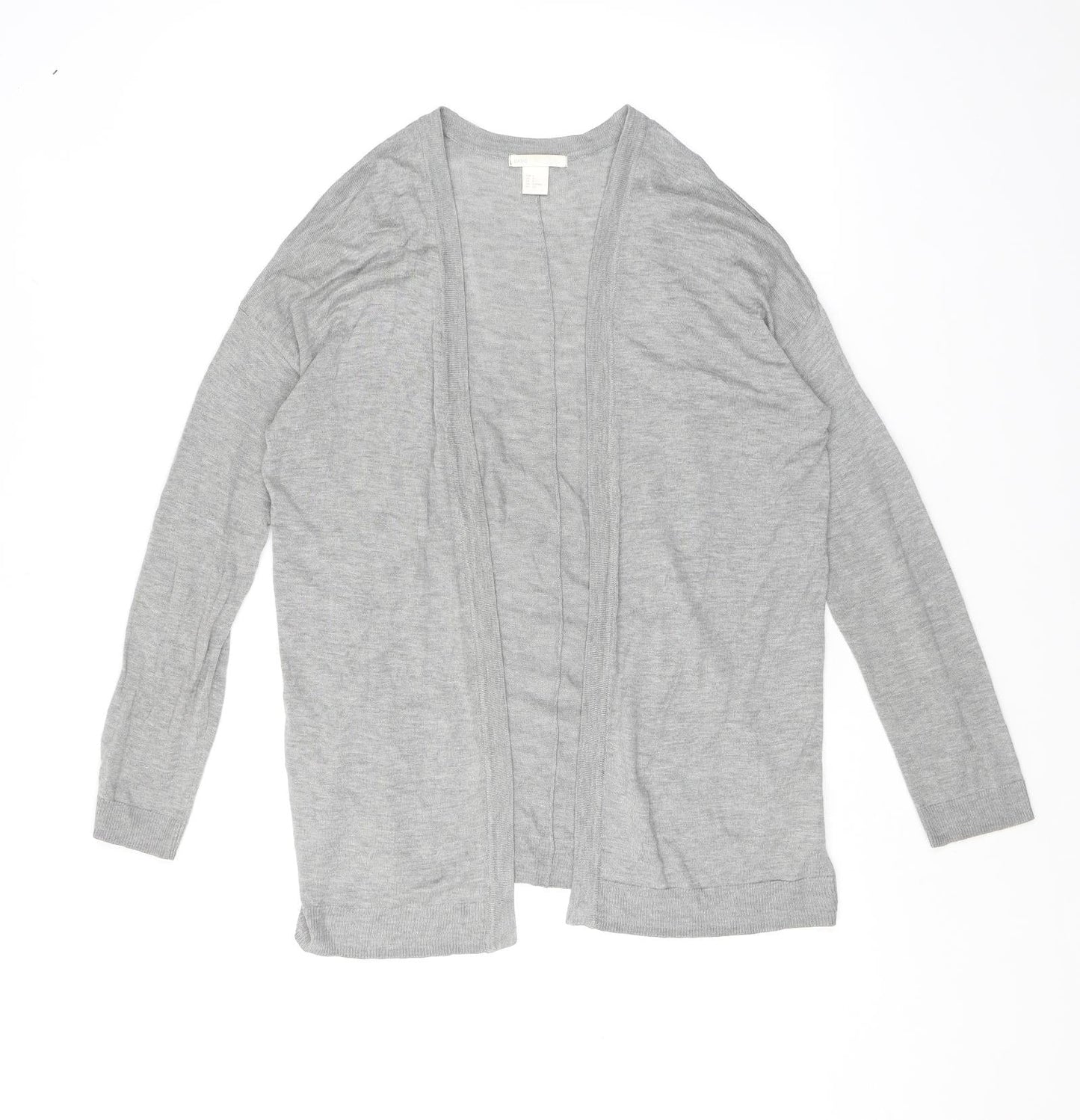 H&M Womens Grey V-Neck Acrylic Cardigan Jumper Size S