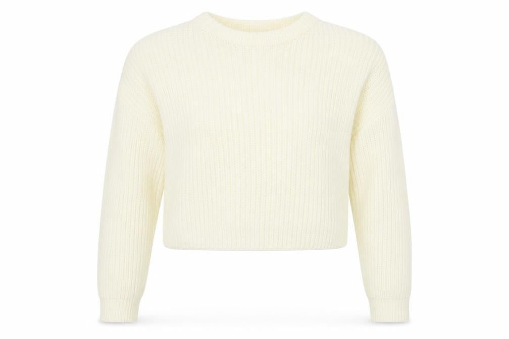 Missguided Womens White Round Neck Acrylic Pullover Jumper Size S