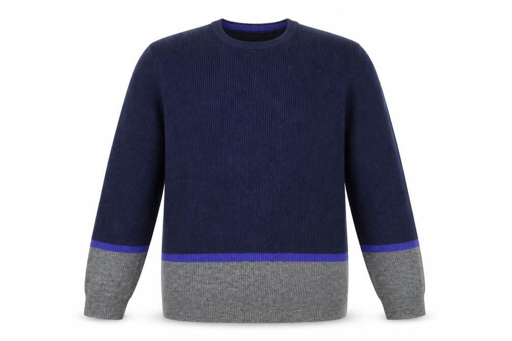 Marks & Spencer Mens Blue Round Neck Polyester Pullover Jumper Size XL Long Sleeve
