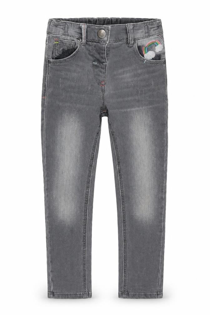 Next Girls Grey Cotton Skinny Jeans Size 3-4 Years Regular Zip