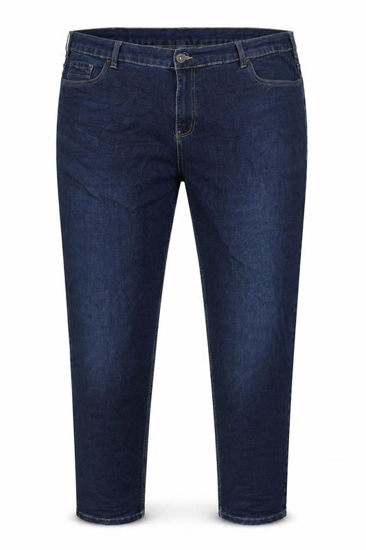 Jacamo Womens Blue Cotton Tapered Jeans Size 46 in L28 in Slim Zip