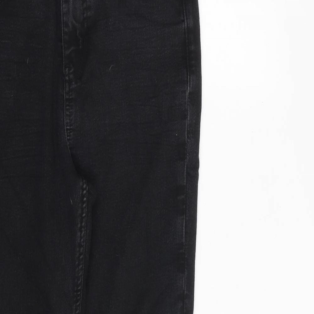 Marks and Spencer Womens Black Cotton Skinny Jeans Size 10 L29 in Slim Zip
