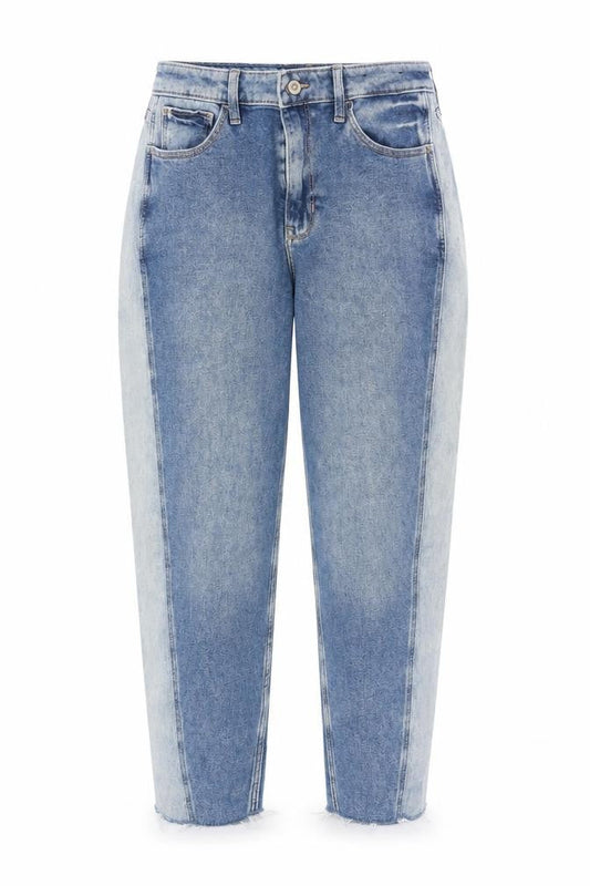 Hollister Womens Blue Cotton Tapered Jeans Size 28 in L26 in Regular Zip - Raw Hem