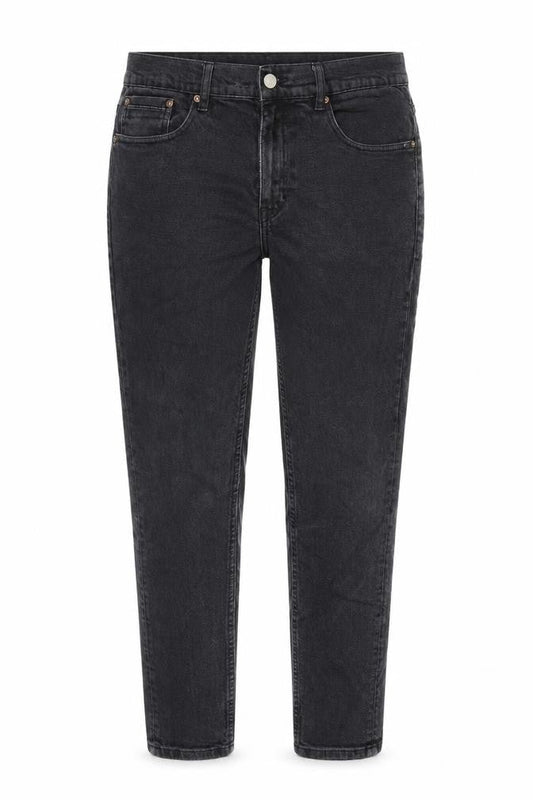Zara Womens Grey Cotton Tapered Jeans Size 34 in L31 in Regular Zip
