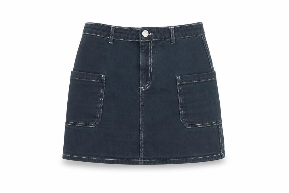 BDG Womens Blue Cotton Cargo Skirt Size M Zip