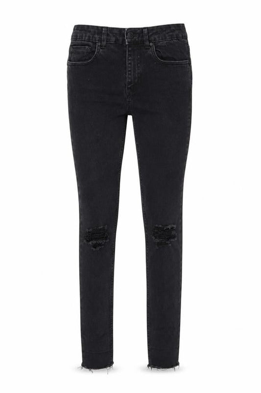 New Look Womens Black Cotton Skinny Jeans Size 6 L25.5 in Regular Zip