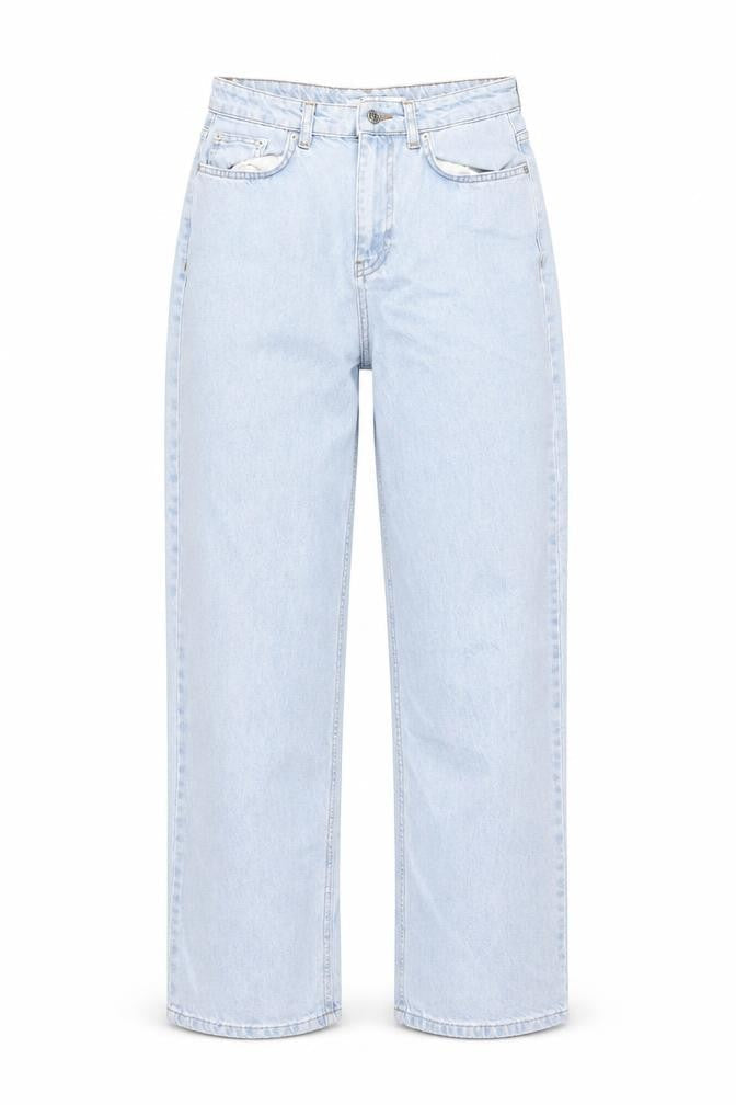 NA-KD Womens Blue Polyester Mom Jeans Size 8 L30 in Regular Zip