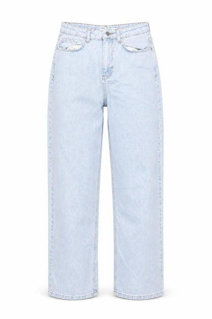 NA-KD Womens Blue Polyester Mom Jeans Size 8 L30 in Regular Zip