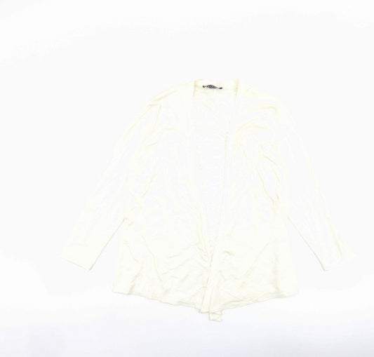 Saloos Womens Ivory Viscose Basic Blouse Size 12 V-Neck - Open