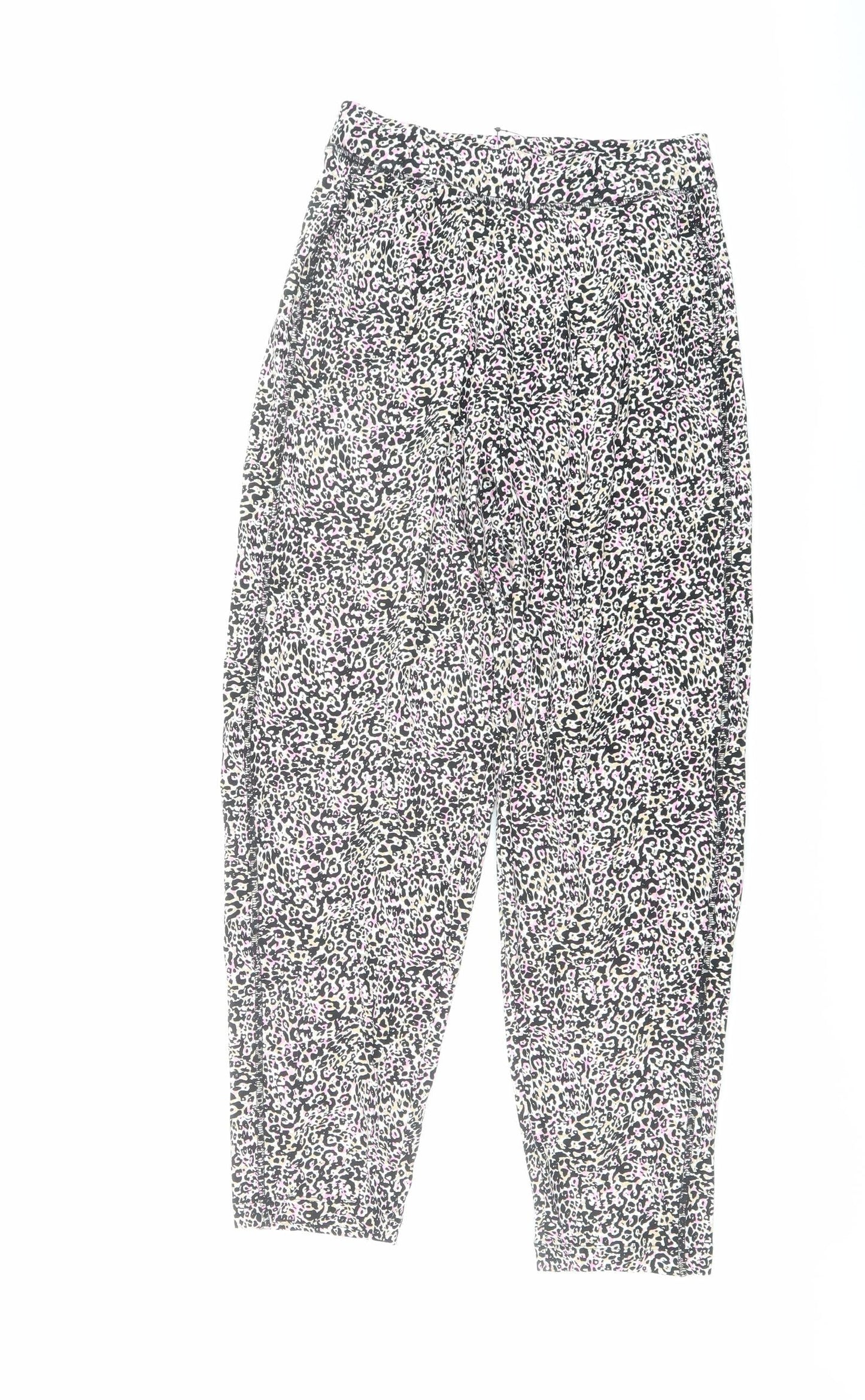 Marks and Spencer Womens Multicoloured Animal Print Viscose Harem Trousers Size 6 L26 in Regular - Leopard Print