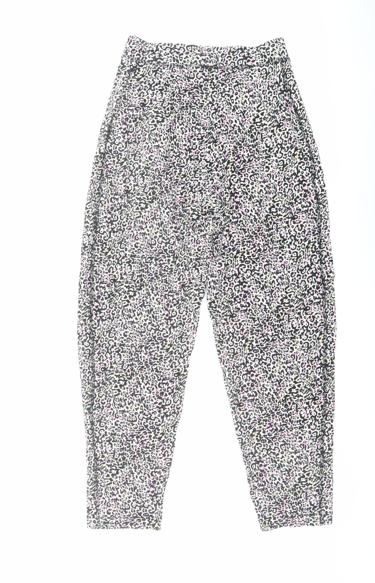 Marks and Spencer Womens Multicoloured Animal Print Viscose Harem Trousers Size 6 L26 in Regular - Leopard Print