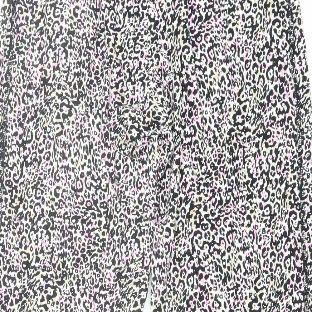 Marks and Spencer Womens Multicoloured Animal Print Viscose Harem Trousers Size 6 L26 in Regular - Leopard Print