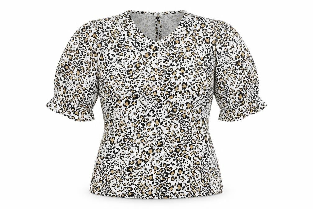 Marks & Spencer Womens Multicoloured Animal Print Viscose Basic Blouse Size 6 Collared