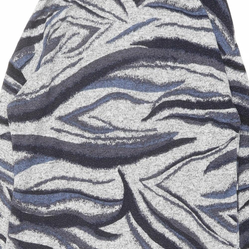 Principles Womens Grey Round Neck Geometric Viscose Pullover Jumper Size 14