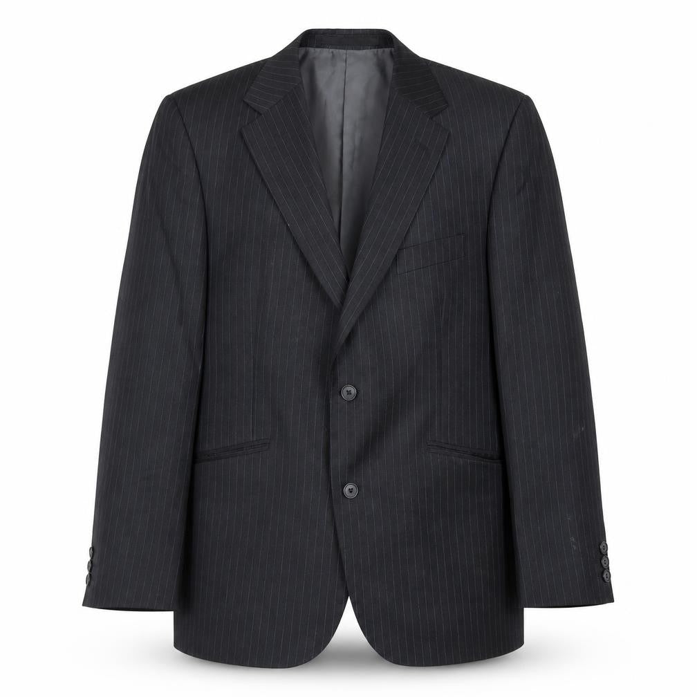 Marks & Spencer Mens Grey Striped Polyester Jacket Suit Jacket Size 42 Regular