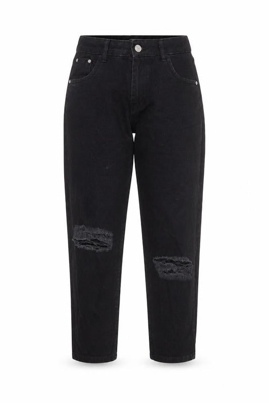 Wednesday's Girl Womens Black Cotton Mom Jeans Size 28 in L25 in Regular Zip