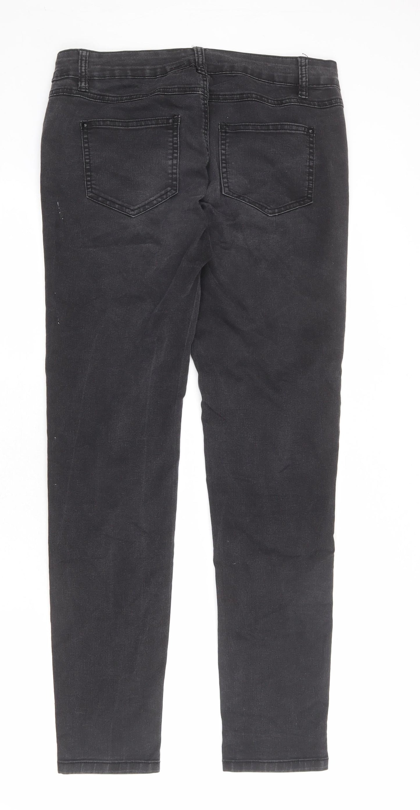 Yes Yes Womens Grey Cotton Skinny Jeans Size 14 L28 in Regular Zip