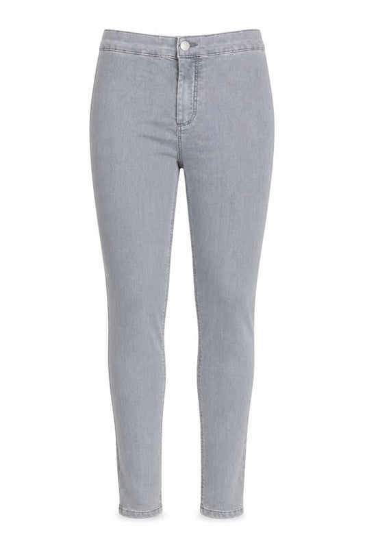 Topshop Womens Grey Cotton Skinny Jeans Size 30 in L28 in Regular Zip