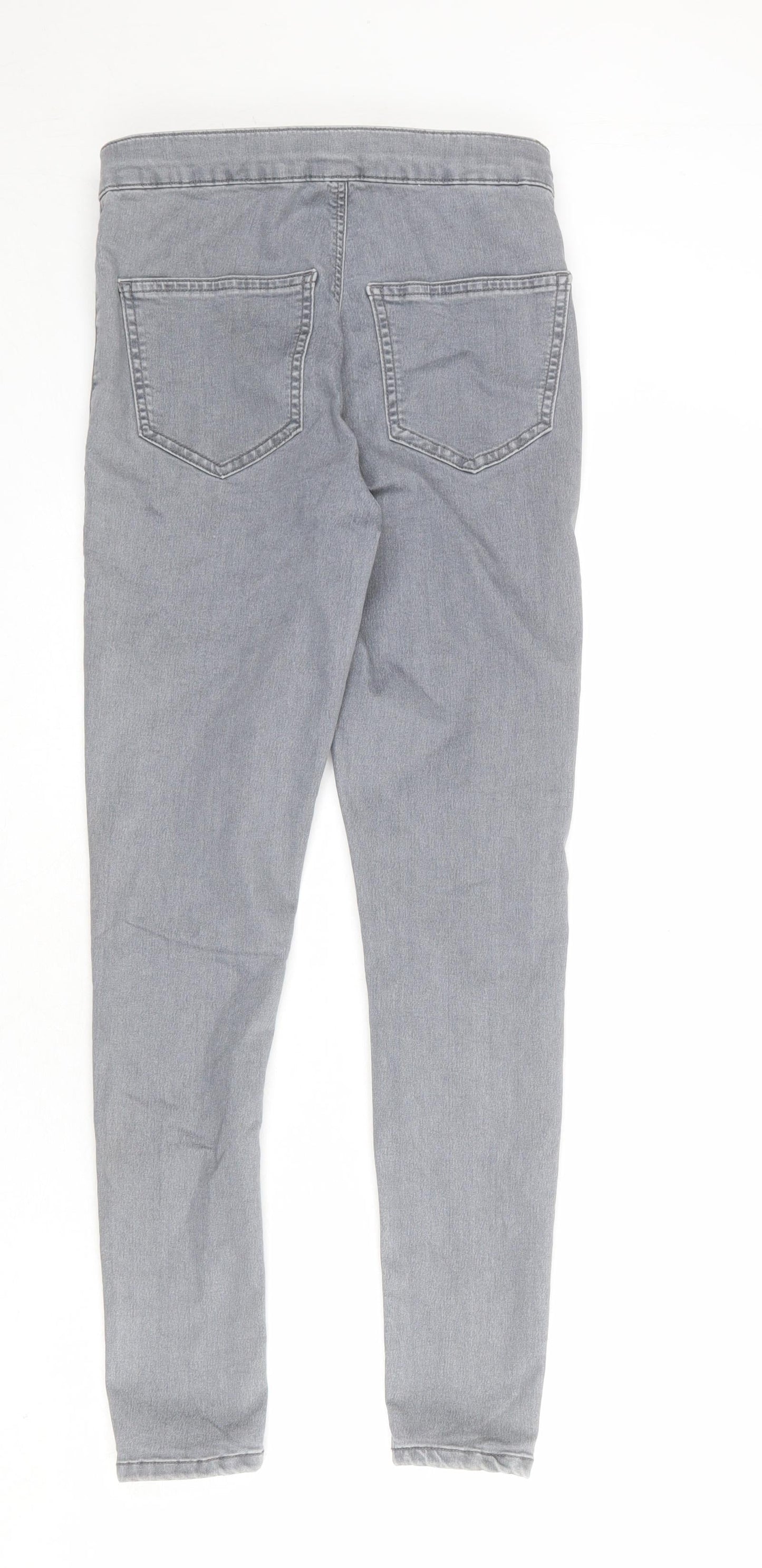 Topshop Womens Grey Cotton Skinny Jeans Size 30 in L28 in Regular Zip