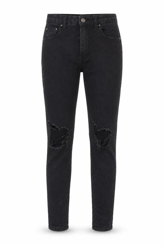 PRETTYLITTLETHING Womens Black Cotton Skinny Jeans Size 6 L27 in Regular Zip