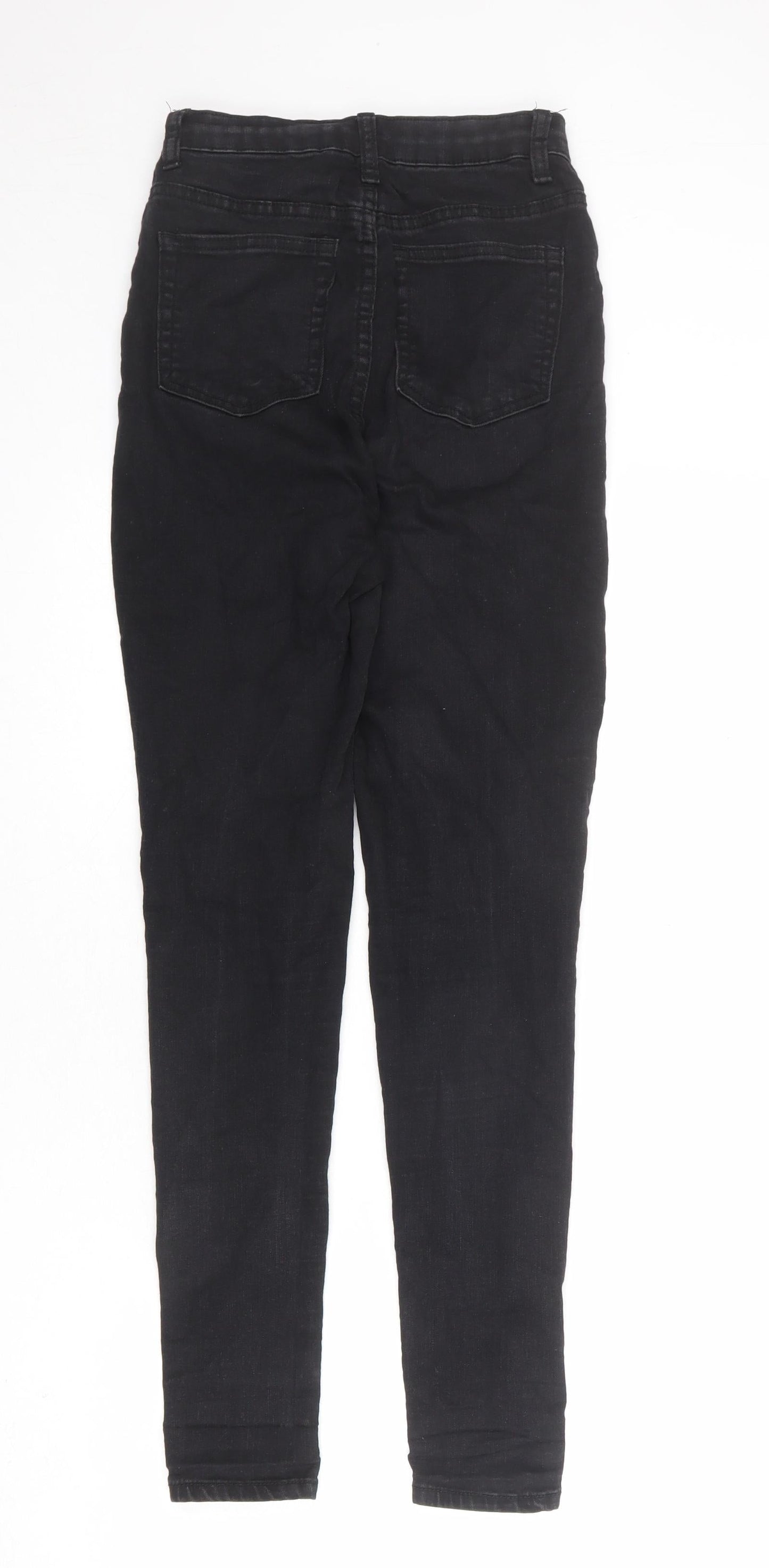 PRETTYLITTLETHING Womens Black Cotton Skinny Jeans Size 6 L27 in Regular Zip