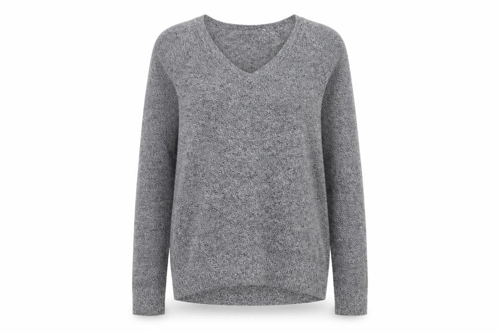 Gap Womens Grey V-Neck Cotton Pullover Jumper Size S