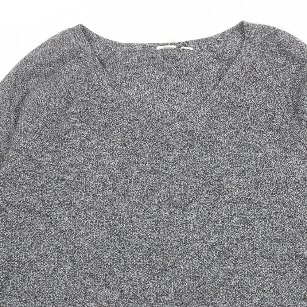 Gap Womens Grey V-Neck Cotton Pullover Jumper Size S