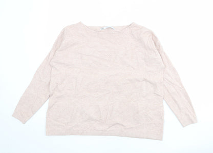Additional front view of Only women’s pink round neck viscose jumper, size M