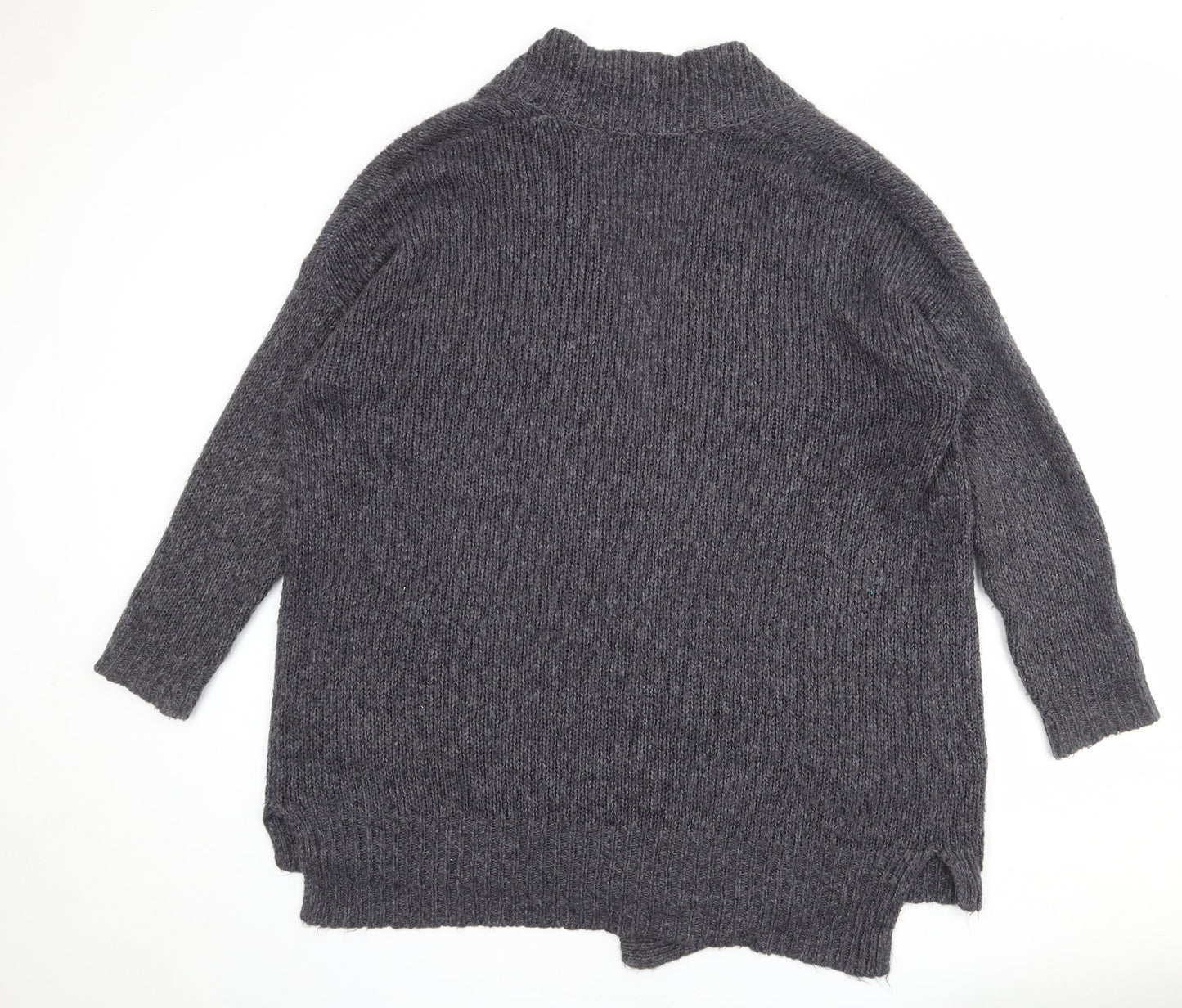 French Connection Womens Grey V-Neck Acrylic Cardigan Jumper Size S