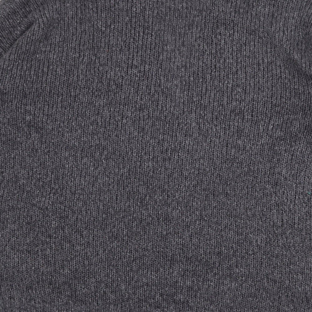 French Connection Womens Grey V-Neck Acrylic Cardigan Jumper Size S