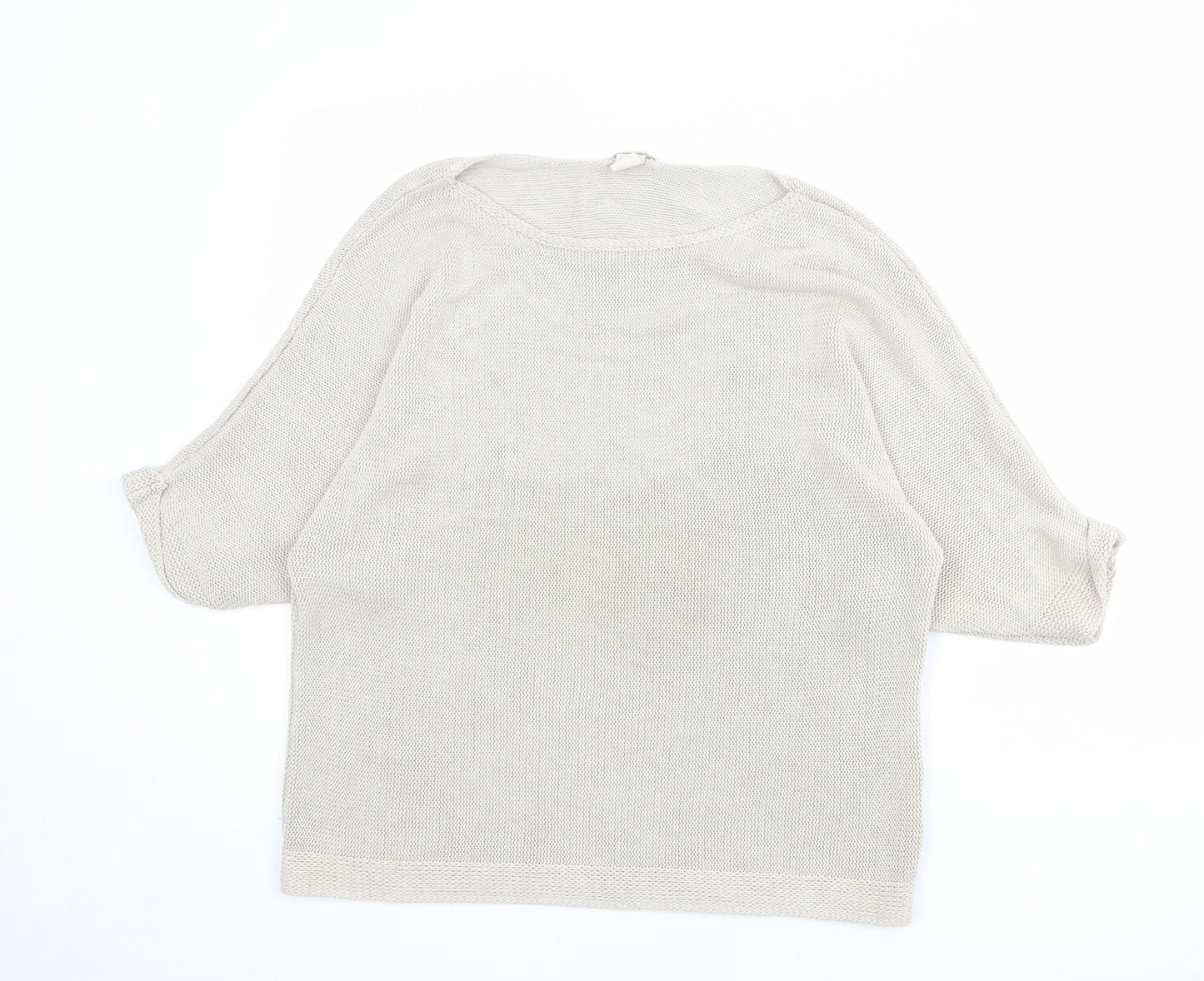 H&M Womens Beige Round Neck Acrylic Pullover Jumper Size M