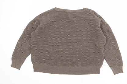 Back view of French Connection women’s brown 100% cotton pullover sweatshirt, size M, pullover
