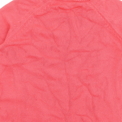 Marks & Spencer Womens Pink Round Neck Cotton Pullover Jumper Size M