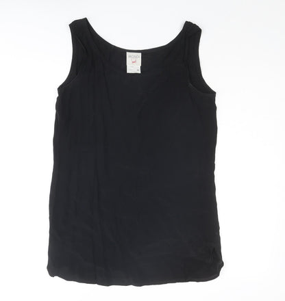 Mondi Womens Black Viscose Basic Tank Size 8 Boat Neck