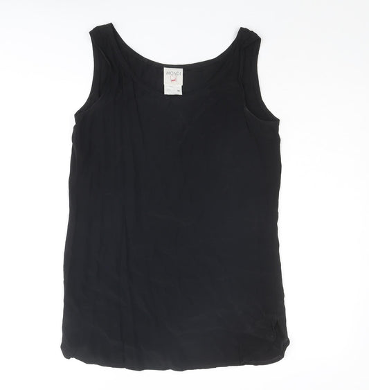 Mondi Womens Black Viscose Basic Tank Size 8 Boat Neck